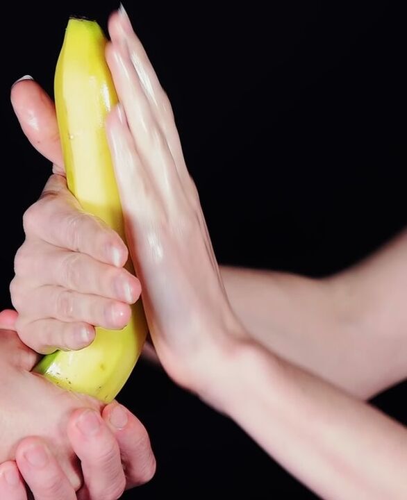 penis enlargement massage using a banana as an example