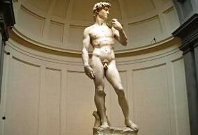 A small statue of David on a dick